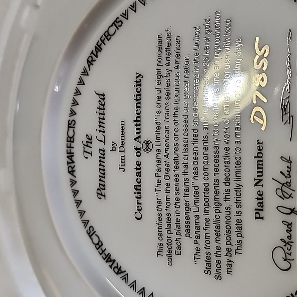 1991 ARTAFFECTS COLLECTOR PLATE TRAIN PHOTO PLATE # D7855 - Picture 6 of 8
